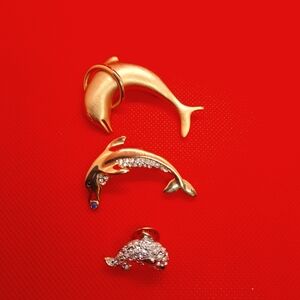 Vintage Rhinestone Dolphin 🐬 Bundle 3pcs